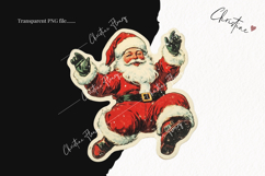 Retro Santa Claus Clipart | Retro Christmas PNG Product Image 2