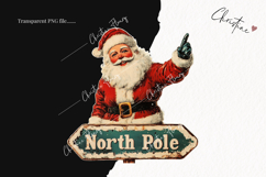 Retro Santa Claus Clipart | Retro Christmas PNG Product Image 2
