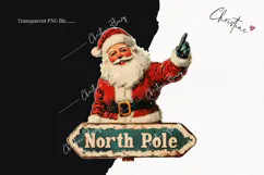 Retro Santa Claus Clipart | Retro Christmas PNG Product Image 2