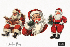 Retro Santa Claus Clipart | Retro Christmas PNG Product Image 1