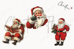 Retro Santa Claus Clipart | Retro Christmas PNG Product Image 3