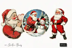 Retro Santa Claus Clipart | Retro Christmas PNG Product Image 1
