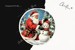 Retro Santa Claus Clipart | Retro Christmas PNG Product Image 2