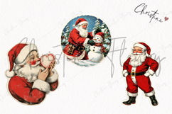 Retro Santa Claus Clipart | Retro Christmas PNG Product Image 3