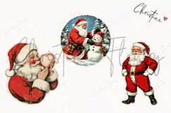 Retro Santa Claus Clipart | Retro Christmas PNG Product Image 3