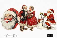 Retro Santa Claus Clipart | Retro Christmas PNG Product Image 1