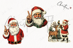 Retro Santa Claus Clipart | Retro Christmas PNG Product Image 3