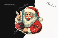 Retro Santa Claus Clipart | Retro Christmas PNG Product Image 2