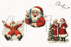Retro Santa Claus Clipart | Retro Christmas PNG Product Image 3