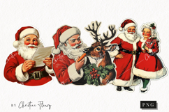 Retro Santa Claus Clipart | Retro Christmas PNG Product Image 1