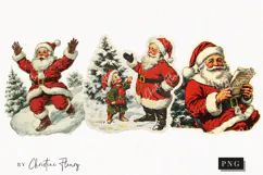 Retro Santa Claus Clipart | Retro Christmas PNG Product Image 1