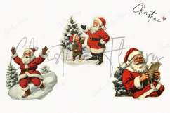 Retro Santa Claus Clipart | Retro Christmas PNG Product Image 3