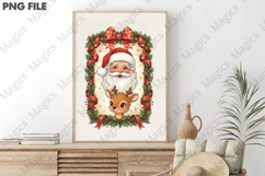 Retro Santa Claus &amp; Reindeer PNG Product Image 3