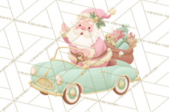 Retro Pastel Santa PNG, Mid Century Christmas Clipart Product Image 5