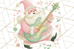 Retro Pastel Santa PNG, Mid Century Christmas Clipart Product Image 2