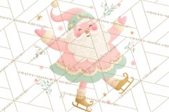 Retro Pastel Santa PNG, Mid Century Christmas Clipart Product Image 5