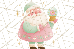 Retro Pastel Santa PNG, Mid Century Christmas Clipart Product Image 2