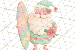 Retro Pastel Santa PNG, Mid Century Christmas Clipart Product Image 2
