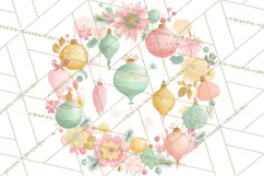 Retro Pastel Santa PNG, Mid Century Christmas Clipart Product Image 3