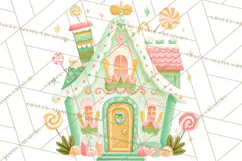 Retro Pastel Santa PNG, Mid Century Christmas Clipart Product Image 3