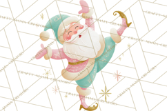 Retro Pastel Santa PNG, Mid Century Christmas Clipart Product Image 5