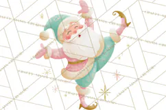 Retro Pastel Santa PNG, Mid Century Christmas Clipart Product Image 5