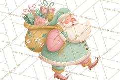 Retro Pastel Santa PNG, Mid Century Christmas Clipart Product Image 2