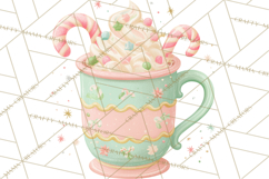 Retro Pastel Santa PNG, Mid Century Christmas Clipart Product Image 4