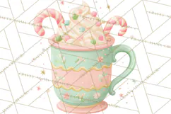 Retro Pastel Santa PNG, Mid Century Christmas Clipart Product Image 4