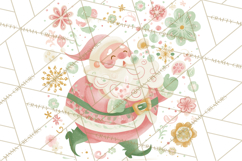 Retro Pastel Santa PNG, Mid Century Christmas Clipart Product Image 5