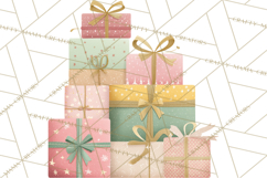 Retro Pastel Santa PNG, Mid Century Christmas Clipart Product Image 2