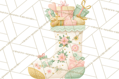 Retro Pastel Santa PNG, Mid Century Christmas Clipart Product Image 5