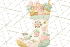 Retro Pastel Santa PNG, Mid Century Christmas Clipart Product Image 5