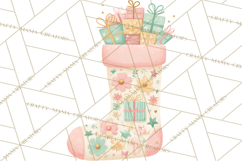 Retro Pastel Santa PNG, Mid Century Christmas Clipart Product Image 2