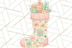 Retro Pastel Santa PNG, Mid Century Christmas Clipart Product Image 2