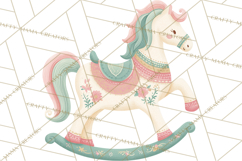 Retro Pastel Santa PNG, Mid Century Christmas Clipart Product Image 4