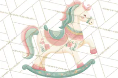 Retro Pastel Santa PNG, Mid Century Christmas Clipart Product Image 4