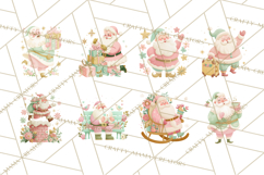 Retro Pastel Santa PNG, Mid Century Christmas Clipart Product Image 7
