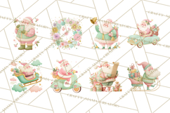 Retro Pastel Santa PNG, Mid Century Christmas Clipart Product Image 2