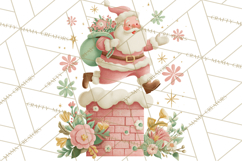 Retro Pastel Santa PNG, Mid Century Christmas Clipart Product Image 2