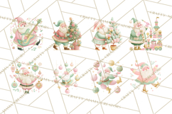 Retro Pastel Santa PNG, Mid Century Christmas Clipart Product Image 8