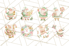 Retro Pastel Santa PNG, Mid Century Christmas Clipart Product Image 6