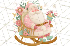 Retro Pastel Santa PNG, Mid Century Christmas Clipart Product Image 4