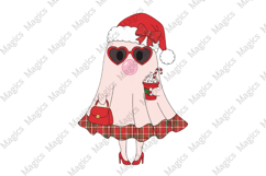Retro Santa Girl PNG, Christmas Fashion Product Image 1