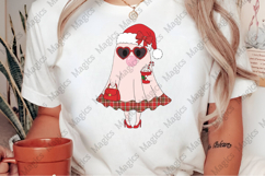 Retro Santa Girl PNG, Christmas Fashion Product Image 2