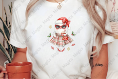 Retro Santa Girl PNG, Christmas Fashion Product Image 2