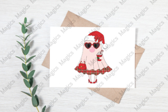 Retro Santa Girl PNG, Christmas Fashion Product Image 3