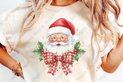 Retro Santa Png, Coquette Christmas Bow Product Image 4