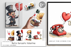Retro Sarcastic Valentine Digital Paper Product Image 1