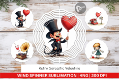 Retro Sarcastic Valentine Wind Spinner Product Image 1